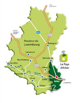Carte situation de la Maison de Tourisme dans la province du Luxembourg
